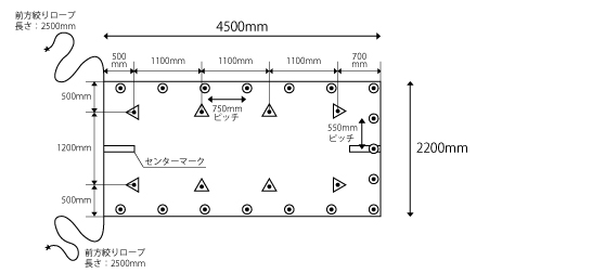 4500mm×2200mmサイズ