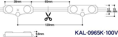 AC100V LEDモジュール「KAL-0965K-100V」図面